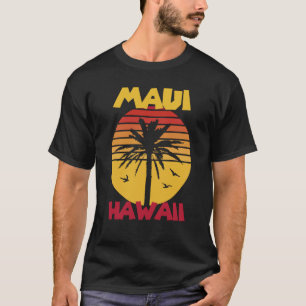 T-shirt Maui Vacances Hawaii Palmiers Plage Océan Surfin