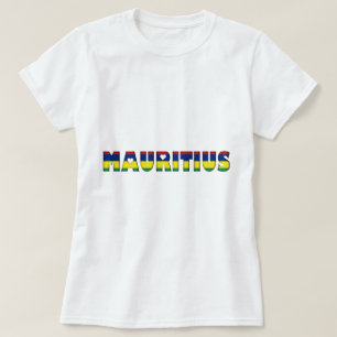 T-shirt Maurice Coeurs Typographie Pays Drapeau