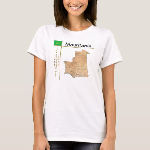 T-Shirt Mauritanie Carte + Drapeau + Titre