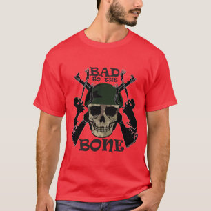 T-shirt Mauvais à l'os Chemise crânienne, Soldat crâne Cam