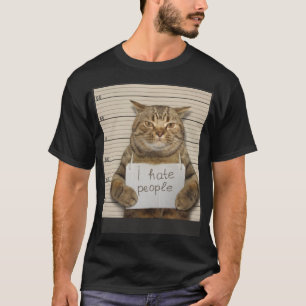 T-shirt Mauvais Chat Je déteste les gens