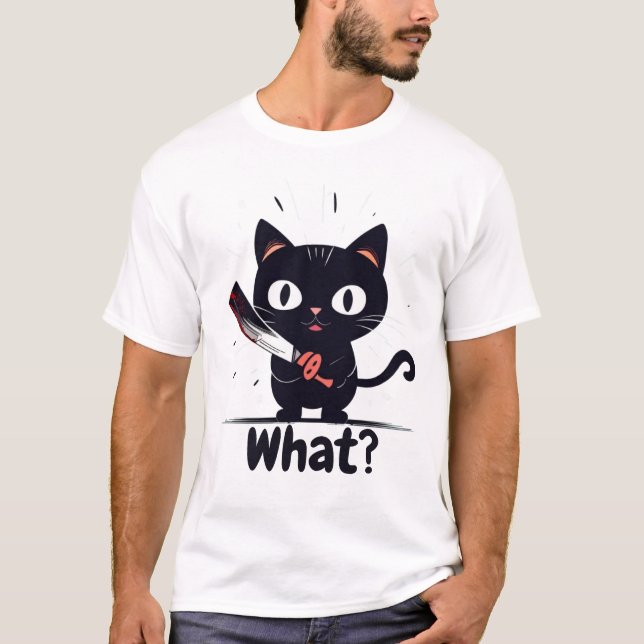 T-shirt Mauvais Chat - Quoi ? (Devant)