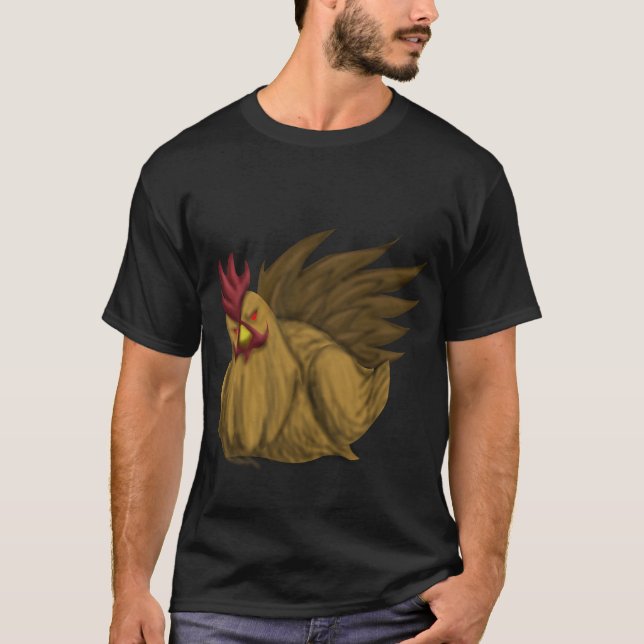 T-shirt mauvais de poulet (noir) (Devant)