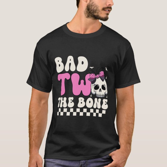T-shirt Mauvais Deux L'Os 2e Anniversaire Filles Éffrayant (Devant)