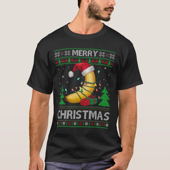 T-shirt Mauvais style de Noël Sweet Lumières Père Noël Ban (Devant)