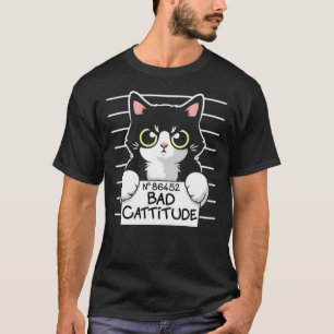 T-shirt Mauvaise attitude Prisonnier de chats Essential T-