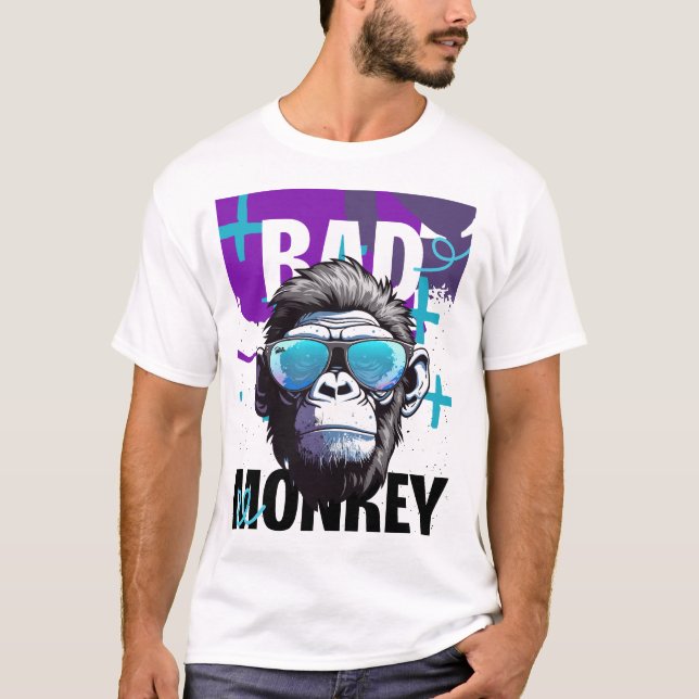 T-shirt Mauvaise attitude singe - Cool Gorilla Graphic Tee (Devant)