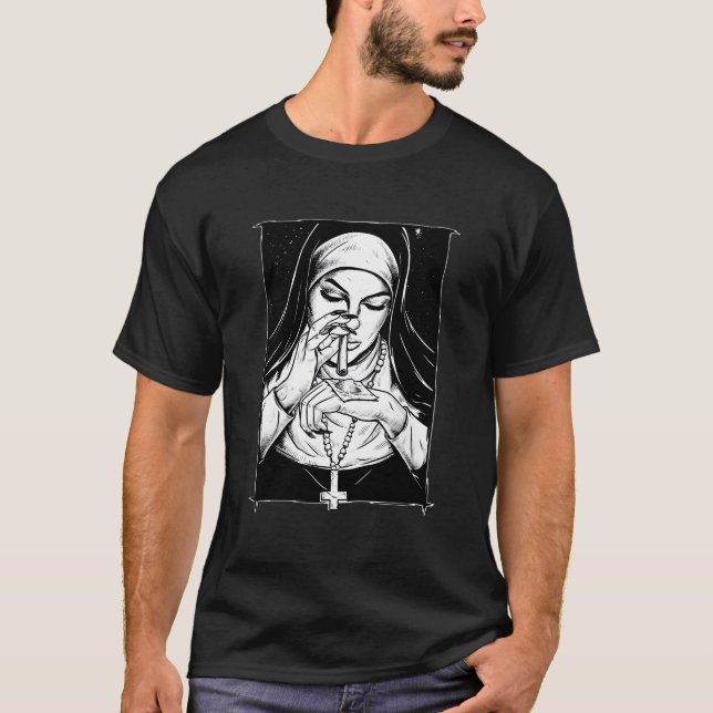 T-shirt Mauvaise Religion Naughty Nonnes (Devant)