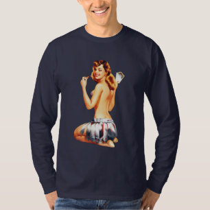 T-shirt MAUVAISES FILLES rétro Pin-UPS de BOMBE