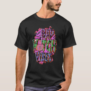 T-shirt Mauvaises vibrations de sorcière Rétro cuir de vac