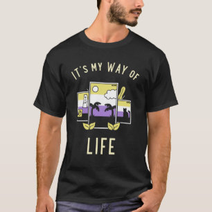 T-shirt Mauve non binaire, pourpre, jaune et blanc palmier