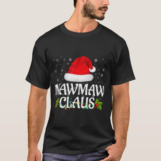 T-shirt Mawmaw Claus Christmas Lights Santa Pajama Family  (Devant)