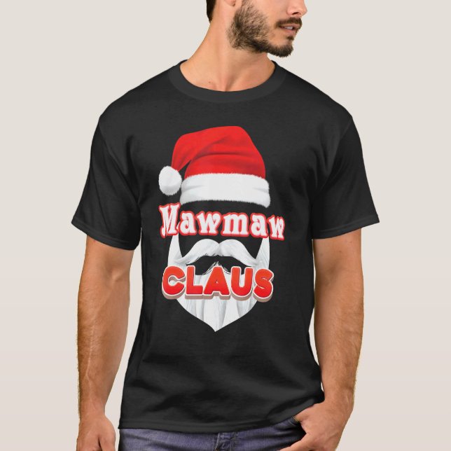 T-shirt Mawmaw Claus Noël Père Noël Face Joyeuse Sueur moc (Devant)