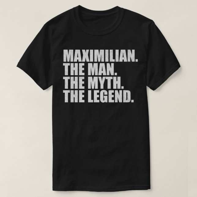T-shirt Maximilian Nom Maximilian Nom prénom Maximilian (Design devant)