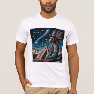 T-shirt Mayan Shaman Spirit Guide Tee Glyphe tribal Art