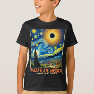 T-shirt Mazatlan Mexique Total Solar Eclipse 2024 Starry N
