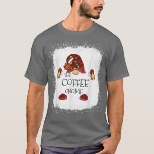 T-shirt mb Café Gnome Buffalo Plaid Christmas Light Blee