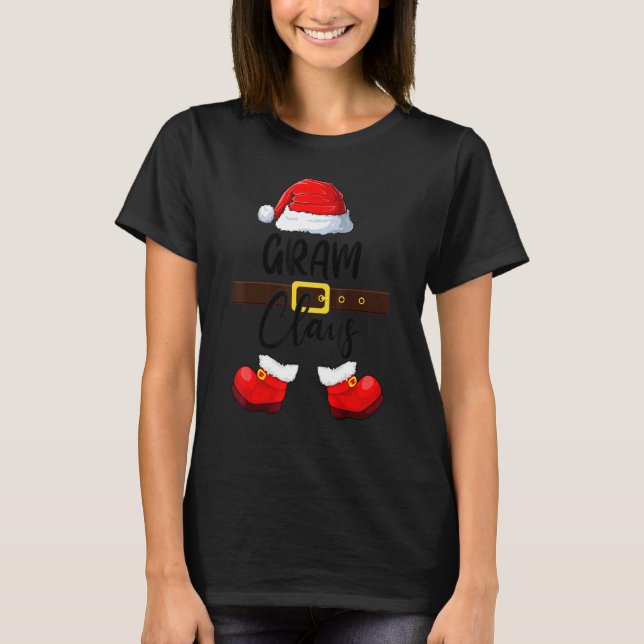 T-shirt Mb Gram Claus Santa Hat Pajamas Christmas Matching (Devant)