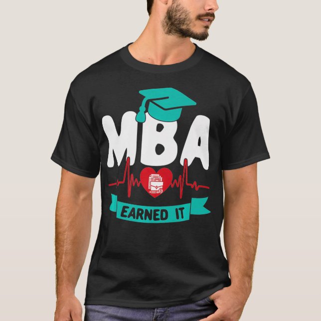 T-shirt MBA Master En Administration D'Entreprise Heartbea (Devant)