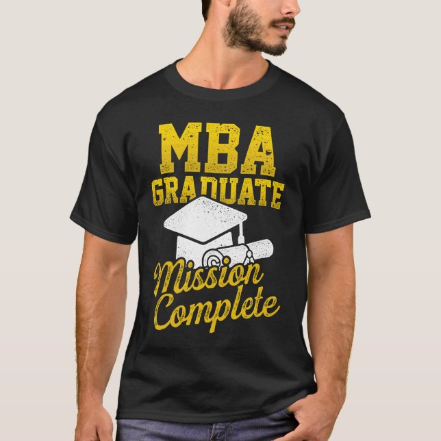 T-shirt MBA Student Study Cap Business Degree Graduation (Devant)