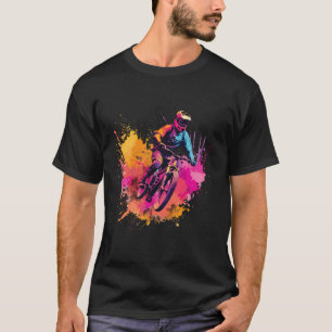 T-shirt Mbr Mountain Biker Conception colorée Abstraite