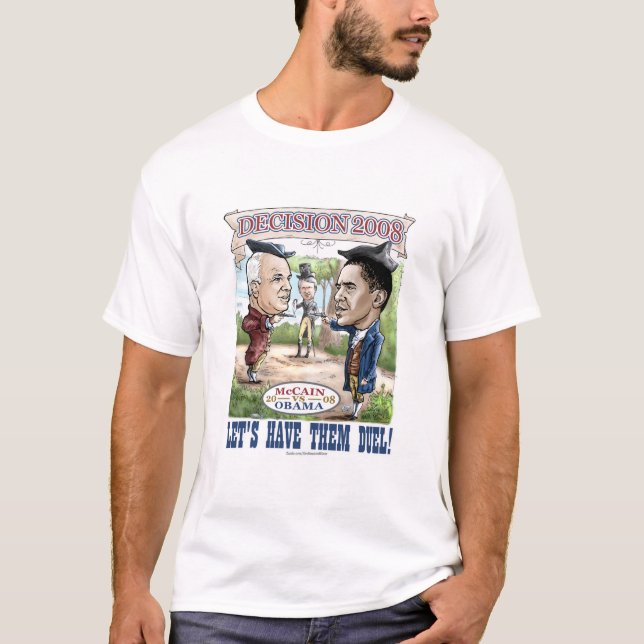 T-shirt McCain contre le duel d'Obama (Devant)