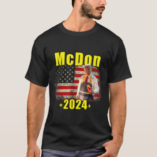 T-shirt Mcdon 2024 Drôle Donald Trump Frites Cuisine F