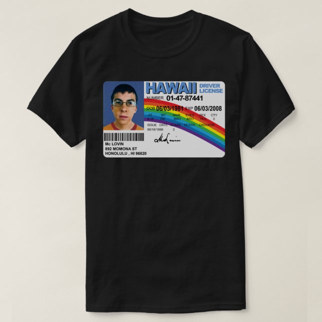 T-shirt McLovin - Autocollant de haute qualité (Design devant)
