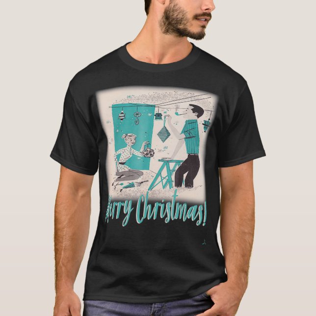 T-shirt MCM milieu du siècle moderne Noël Retro les années (Devant)