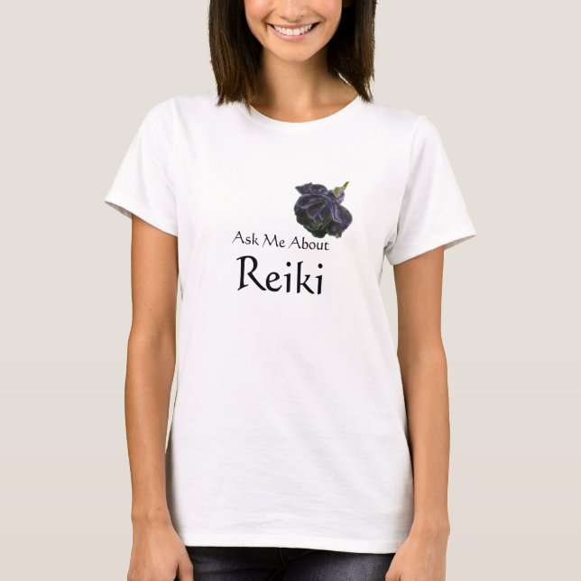 T-shirt Me demander à propos de Reiki Purple Rose (Devant)