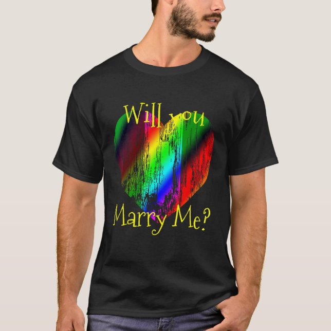 T-shirt Me Marierez-Vous Le Coeur LGBTQ Pour Sertir Le Mar (Devant)