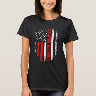 T-shirt Mécanicien d'ascenseur USA Dépanneur technicien de