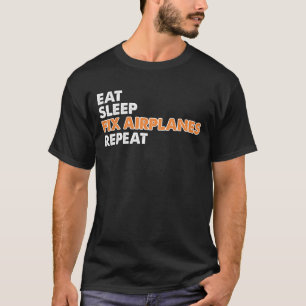 T-shirt Mécanicien d'aviation drôle - mangez les avions de