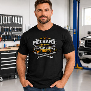 T-shirt Mécanicien le Jour, Résolveur de Problèmes la Nuit