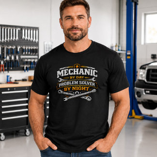 T-shirt Mécanicien le Jour, Résolveur de Problèmes la Nuit