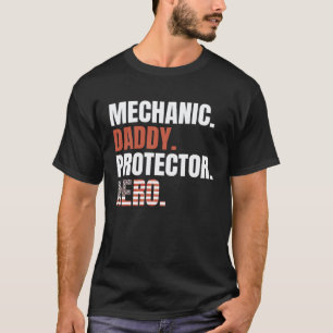 T-shirt Mécanicien Papa Protecteur Héros Papa Fier América