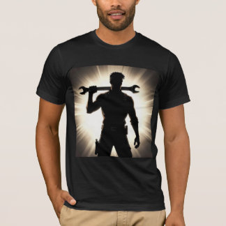 T-shirt Mécanicien Silhouette Clé à l'Épaule