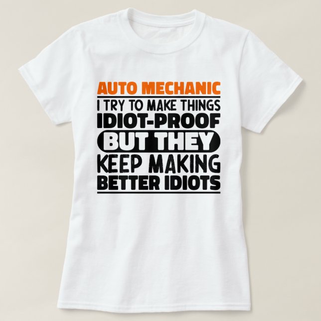 T-shirt Mécanique Automatique J'Essaie De Faire Des Choses (Design devant)