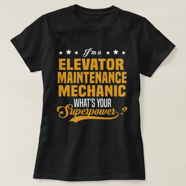 T-shirt Mécanique d'entretien d'ascenseur (Design devant)