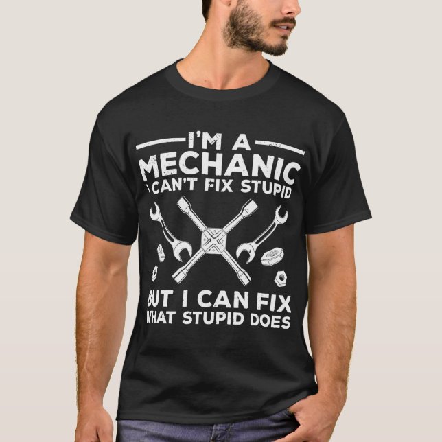 T-shirt Mécanique Drôle Pour Hommes Papa Voiture Auto Dies (Devant)