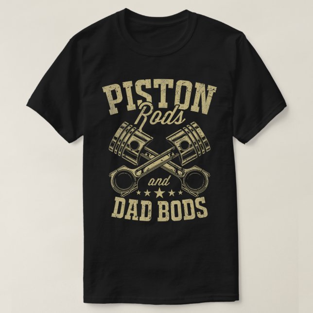 T-shirt Mécanique Piston Rods Papa Bods Mécanique Auto Mec (Design devant)