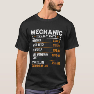T-shirt Mécanique Travailleur mécanicien à taux horaire
