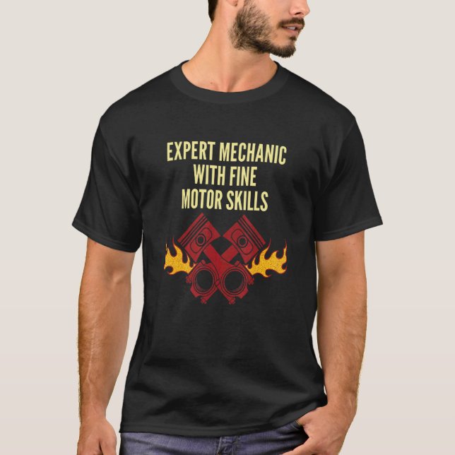 T-shirt Mechanic with Motor Skills Car Repair Auto (Devant)