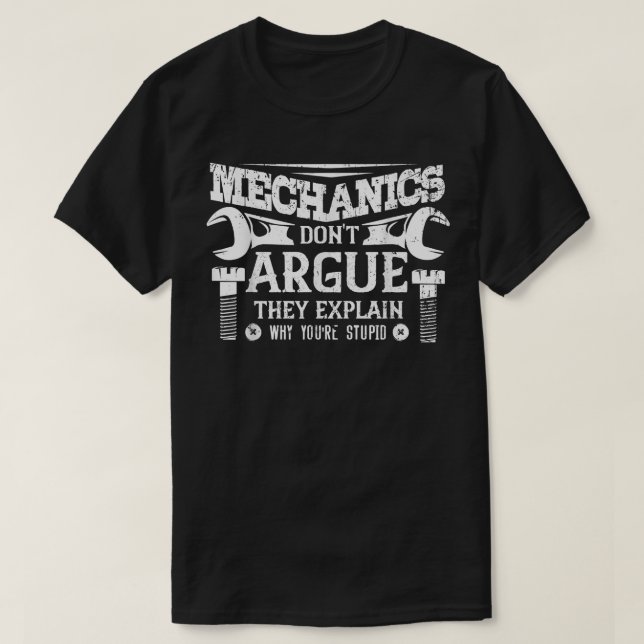T-shirt Mechanic Work Repairman Costume Mechanical Worker  (Design devant)