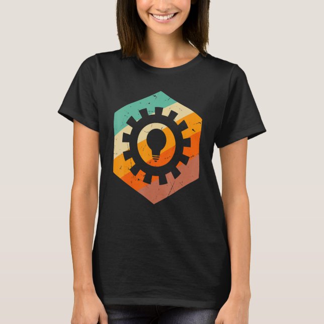 T-shirt Mechanical Engineer  Retro Engineering Gear Engine (Devant)
