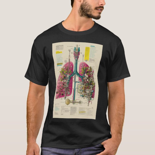 T-shirt Mechanized Lungs Diagram — Bio-Industrial Anatomy (Devant)