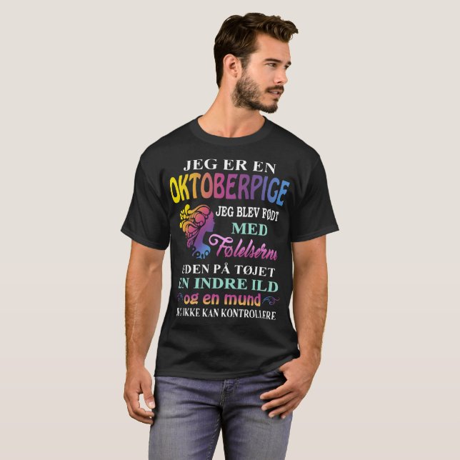 T-shirt med Paris de fodt de blev de jeg d'oktoberpige (Devant entier)