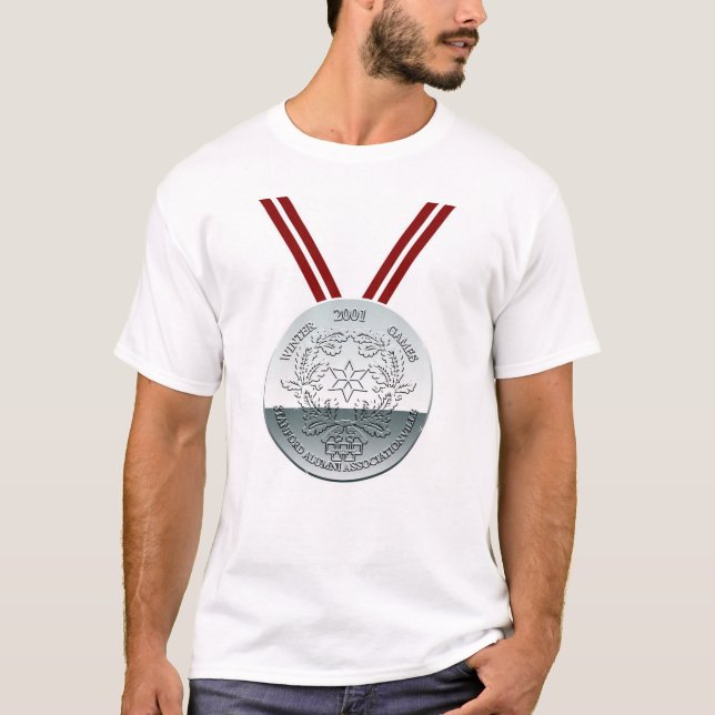 T-shirt Médaille d'argent de jeux d'hiver de SAA (Devant)