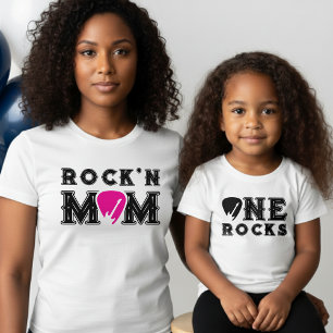 T-shirt Médaille de guitare Rock'n Mom assortie aux parent
