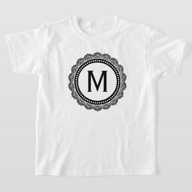 T-shirt Médaillon noir et blanc personnalisé (Poser)